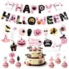 Decoraciones para Fiestas Temáticas de Halloween de Productos Nuevos Transfronterizos Banderines de Letras Colgantes Espirales Toppers para Pasteles Montaje de Atmósfera de Escena