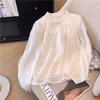 Camisa de Gasa Bordada Estilo Chino Mejorado Primavera Temprana 2025 Camisa de Manga Larga para Mujer