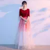 Novo Vestido de Veludo para Performance Coral Feminino, Vestido Longo para Adultos, Estudantes, Meia-Idade e Idosos, Vestido de Performance para Recitação em Competição