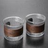 Copa Maestro de Vidrio Martillado para Uso en Casa, Estilo Japonés Resistente al Calor con Rayas Verticales, Copa Individual para Cata de Vidrio de Alto Borosilicato