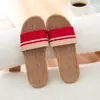 Zapatillas de Lino para el Hogar de Verano para Mujer Uso Interior en Verano para el Hogar Zapatillas Gruesas para Pareja Verano para Hombre