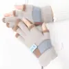Guantes Infantiles Nuevo Otoño e Invierno Engrosados Cálidos Etiqueta Lindos Guantes de Punto para Niños de Dedos Completos con Dedos Faltantes y Logo de Ciervo