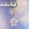 Brillante Lindo Transparente Estrella de Cinco Puntas Accesorios Colgante de Bolsa Llavero Unisex Anillo de Llave Regalo de Vacaciones