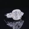 Suministro en Vivo Lujo Diamante Completo 5 quilates Anillo de Diamante Almohada para Mujer Popular en Línea Mismo Estilo Cuadrado Princesa Diamante Anillo Abierto
