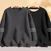Sudadera para hombre, nuevo modelo primavera y otoño 2025, cuello redondo, corte holgado, top de otoño sin capucha, chaqueta de manga larga para adolescentes