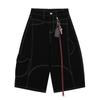 Inserir Pingente Ferramenta Decorativa Shorts Masculino Verão Design Solto Senso de Moda de Rua Bolso Perna Larga Casual Calça Cropped