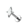 Joyería de Aleación de Titanio F136 Estrella de Cuatro Puntas Ópalo Aro para Labio Pendiente de Oreja Cuerpo de Titanio G23 Joyería para Piercing en el Cuerpo Hueso de la Oreja