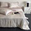 Set de Colcha de Verano de Pera Blanca de Primavera Lujo Ligero Lyocell Tencel Fresco para Dormir Desnudo Doble Aire Acondicionado Colcha de Cuatro Piezas