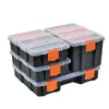 Caja de Piezas con Compartimentos Accesorios de Ferretería Caja de Almacenamiento de Plástico Portátil con Múltiples Compartimentos Caja para Clasificación de Componentes Terminales Apilable y Extraíble