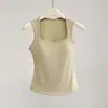 Chaleco Térmico para Mujer con Almohadillas en el Pecho, Cuello Cuadrado, Engrosado, Adecuado para Usar en Capas o Solo, Corte Ajustado, Top sin Mangas