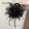 Nueva pinza para el pelo con plumas negras para mujer, elegante pinza de tiburón para la cabeza, accesorio para el pelo de princesa, horquilla Advanced Sense