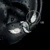 Aretes de Ala de Ángel con Circonita Brillante Aretes de Acero de Titanio Médico para la Cicatrización del Agujero del Oído Aretes de Ala para Mujer con un Toque de Alta Gama