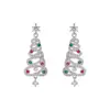 Brincos de Árvore de Natal Coloridos com Zircônia e Diamantes, Modernos, Únicos, Doces, Versáteis, Design de Brinco de Natal