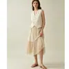 Saia de Gaze Jacquard com Bolinhas de Temperamento Retrô Francês para Mulheres, Moda Versátil, Meia Saia de Renda, Comprimento Médio, Meia Saia de Verão