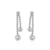 Pendientes de Plata de Ley S925 con Aguja, Perla de Circonita y Borla para Mujer, Estilo Único y Sencillo, Favorecedores para el Rostro, Nuevos Pendientes de Verano 2026