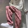 Outono e inverno Novas calças de veludo cotelê masculinas high street hip hop ins da moda folgadas estilo retro americano perna larga calças casuais