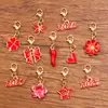 Accesorios de joyería de aleación multicolor y multiestilo, dijes colgantes de esmalte dorado KC, colgantes de flor, corazón, pentagrama y chile