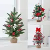 Decoração de Natal Transfronteiriça Conjunto de Árvore de Natal Flocada para Mesa de Casa 45/60cm Pacote de Árvore de Natal Enfeites DIY