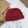 Gorro de Lana Tejido a Crochet Doble Capa Hecho a Mano para Primavera y Otoño para Mujer, Gorro Holgado de Diseño Nicho que Protege las Orejas, Gorro Diario Estilo Pastoral para Mujer