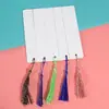 Marcadores de página criativos para presentes, marcadores de página práticos de metal e alumínio DIY, materiais em branco, borlas coloridas, adequados para estudantes usarem enquanto leem