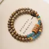 Pulseira de Sândalo Verde Duplo Círculo DIY Estilo Popular para Atrair Riqueza e Prosperidade, Unissex 0.6 Pulseira de Contas de Oração Contas Budistas Fabricante Atacado