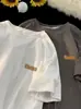 Camiseta de Manga Corta de Seda Helada de Alta Gama para Hombre con Textura, Marca de Moda, Corte Holgado, Retro Americano, Estilo Unisex para Adolescentes