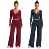 Conjunto de fitness transfronterizo con tirantes estilo ballet, top de manga larga, secado rápido, levantamiento de glúteos, ajuste holgado, conjunto deportivo para correr al aire libre para mujer