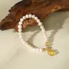 Pulseiras de Pérolas Naturais de Água Doce como Presentes para Melhores Amigas, Disponíveis para Atacado e Dropshipping, Joias de Pulseira de Luxo Leve Exquisite de Nicho Estilo Francês