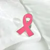 Broche de Fita Rosa com Gotejamento de Óleo Preto Emblema de Liga Metálica Logo de Publicidade de Bem-Estar Público para Cuidados com o Peito Acessórios de Logo