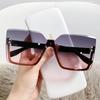 Nuevas gafas de sol de metal de media montura europeas y americanas, de moda, de una sola pieza, sin marco, con borde recortado, gafas de sol delgadas para mujer, gafas anti-ultravioleta