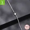 Pulseira Original Yinziyun de Prata Esterlina S925 em Formato de Coração com Moissanita Design Simples Clássico Pulseira com Corrente de Osso de Cobra em Formato de Coração