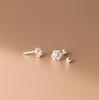 Nalan Arete hueco de plata S925 femenino línea rosa simple cuenta ligera pequeño fresco joyería de oreja M01120