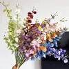 Venda Quente Transfronteiriça Orquídea Dançante Flor Artificial Cores de Outono Decoração de Casa Sala de Estar Mesa de Jantar Orquídea Dançante Artificial Flor Falsa Atacado