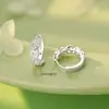 Fivelas de Argola para Brincos de Prata Esterlina S999 com Pino de Prata Novo Estilo Chinês Tendência Nacional Simples Design Gentil Brincos de Nicho Dropshipping