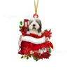 2023 nuevo creativo transfronterizo adornos de perro muñeco de nieve de Navidad adornos planos acrílicos para coche decoraciones de Navidad