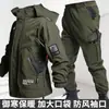 Traje cálido de invierno con forro polar engrosado, ropa de trabajo impermeable y resistente al desgaste para protección laboral, adecuado para soldadura, reparación de automóviles y montañismo