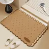 Tapete Absorvente de Banheiro com Formato Especial, Tapete de Chão de Terra de Diatomáceas, Tapete para Pés de Secagem Rápida para Banheiro e Entrada do Banheiro, Tapete de Porta Antiderrapante para Lavatório