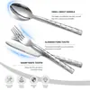 Talheres de Aço Inoxidável Transfronteiriços Hotel Estilo Ocidental Faca e Garfo para Bife Doméstico Colher Garfo Espessados Conjunto de Faca Garfo Colher Diamante