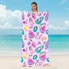 Toalha de Praia e Bolsa de Ombro 2 em 1 Personalizada, Bolsa de Ombro de Praia Multifuncional Dobrável com Toalha Estampada que Absorve Água
