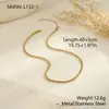 Colar de Corrente Minimalista de Luxo Leve Estilo Europeu e Americano em Aço Inoxidável para Mulheres, Banhado a Ouro 18K, Joia Versátil da Moda Atacado