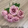 Ramo Artificial de Rosas de Múltiples Cabezas, Flores Falsas de Comercio Exterior, Ramo de Mano para Bodas, Sala de Estar, Decoración de Mesa de Comedor, Arreglo Floral
