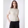 Estilo Old Money¡100% Lana! Suéter de punto trenzado suave y mullido con cuello redondo para mujer, jersey adelgazante para otoño