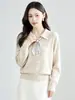 Bufanda de terciopelo Andy de dos piezas, nueva y versátil para otoño e invierno, cuello de bufanda, top de punto de manga larga elegante para adelgazar, para mujer