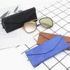 Estuche Triangular Plegable de Cuero para Gafas de Sol Estuche para Gafas para Miopía de Estudiante Gafas de Sol Se Puede Imprimir con Logotipo Almacenamiento de Gafas de Sol