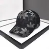 Nuevo Sombrero de Béisbol Rosa Bordado con Flores Estilo Chino Nuevo para Primavera y Verano Moda Versátil Transpirable de Malla de Gasa