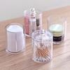 Caja de Almacenamiento de Plástico para Sala de Estar y Dormitorio Acrílica Redonda Almohadillas de Algodón Esponja Multifuncional Caja de Almacenamiento Bastoncillos de Algodón Discos Desmaquillantes