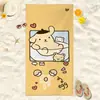 Toalla de Playa Sanrio Kuromi Estampada Digitalmente Fibra Fina Absorbente de Agua Secado Rápido Vacaciones en la Costa Toalla de Baño para Nadar