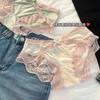 Pantaletas de Satén Forest Genie para Mujer de Cintura Baja Estilo Francés Encaje de Lujo Ligero Algodón Puro Cadera Calzoncitos Finos para Mujer