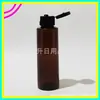 Garrafa com tampa flip-top na cor chá, 100ml; garrafa azul com tampa flip-top; frasco de hidrolato; frasco de óleo essencial, 100ml; garrafa com tampa de borboleta; garrafa de ombro reto; garrafa de loção