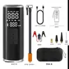 Bomba de aire eléctrica portátil transfronteriza para vehículos con inflado y fuente de alimentación integrados para arranque de emergencia de automóviles y motocicletas, 12V 25 cilindros